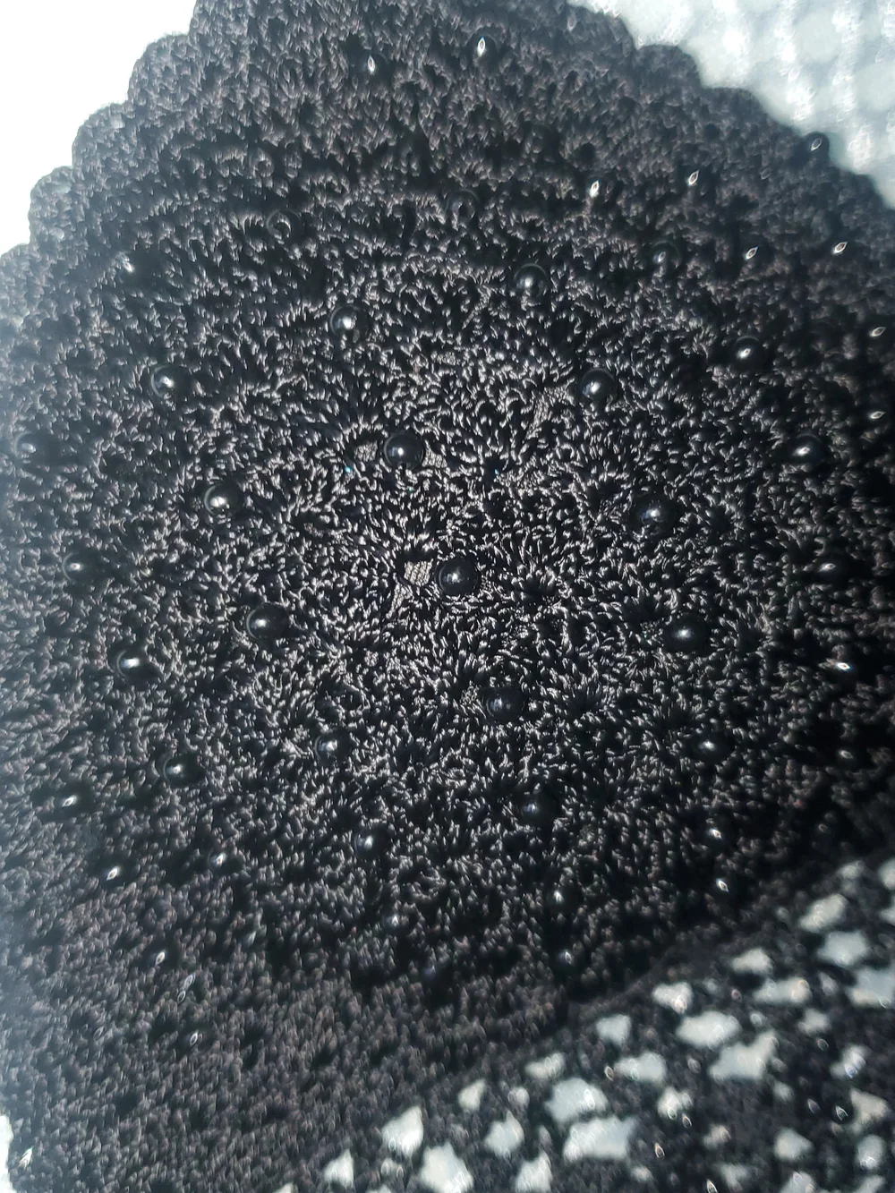 Black Crochet Fringe Halter Crop Top - Picture 4 of 5